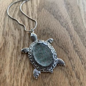 Hand painted turtle necklace